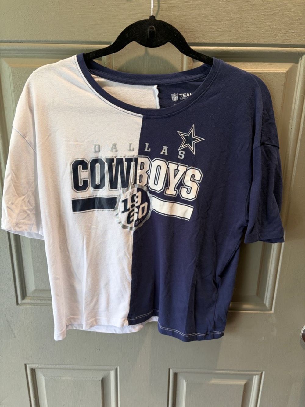NFL Dallas Cowboys Split Half Graphic Tee - Navy & White